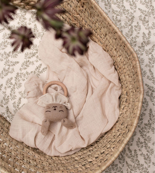 Bijtring/Teething ring - Bunny Sand/Konijn - Alpaca wol - Main Sauvage - productfoto