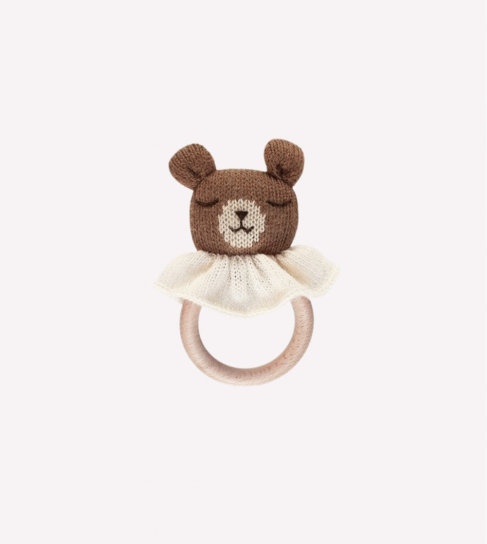 Teether/Teething ring - Teddy bear - Alpaca wool - Main Sauvage
