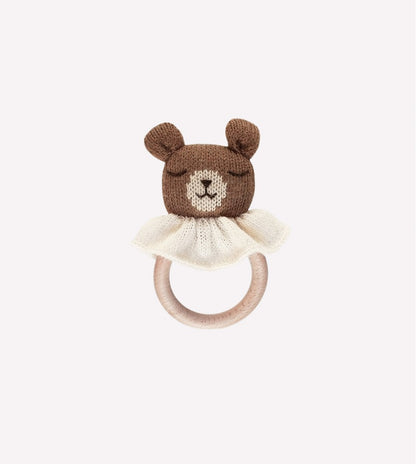 Teether/Teething ring - Teddy bear - Alpaca wool - Main Sauvage