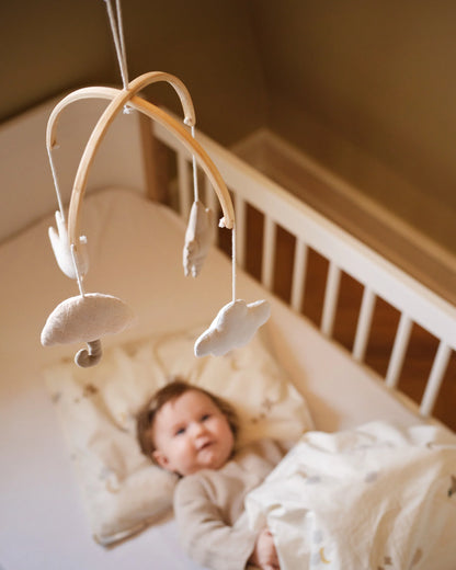 Baby Cot Mobile - Organic Cotton - Beige - Moonboon
