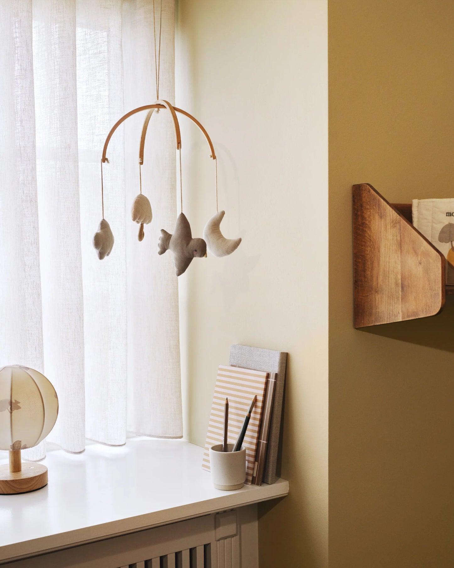 Baby Cot Mobile - Organic Cotton - Beige - Moonboon