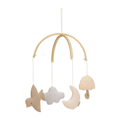 Baby Cot Mobile - Organic Cotton - Beige - Moonboon
