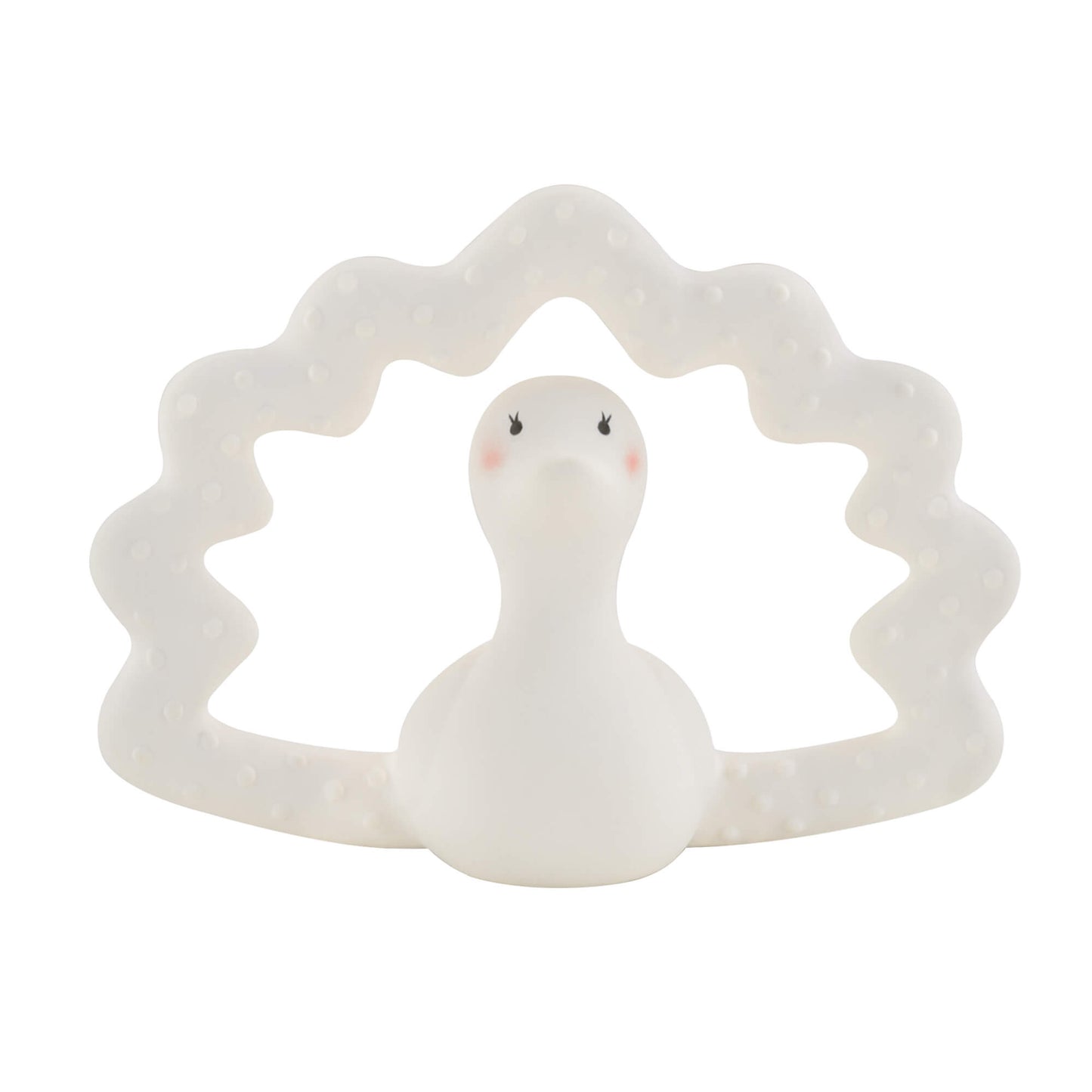 Baby Bello - Bijtring Patsy de Pauw - Peafowl - 100% natuurlijk Hevea rubber - vooraanzicht