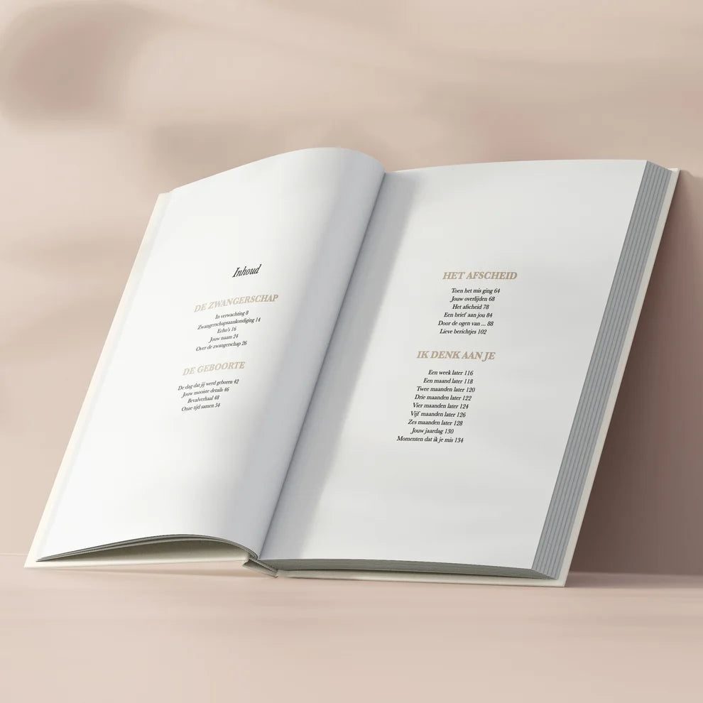 Nu jij hier niet meer bent – Livre du souvenir et carnet pour votre bébé étoile – Birth Lines
