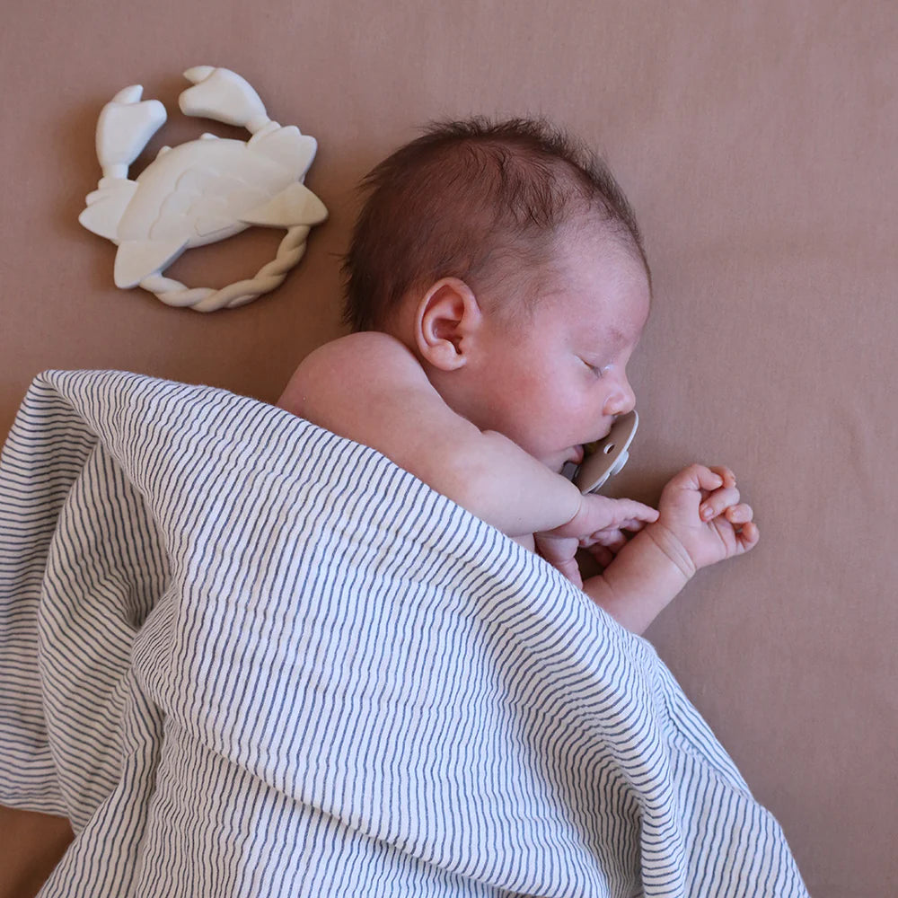 Muslin babydeken Classic Blue Stripe - 100% biologisch katoen - GOTS - CamCam Copenhagen baby