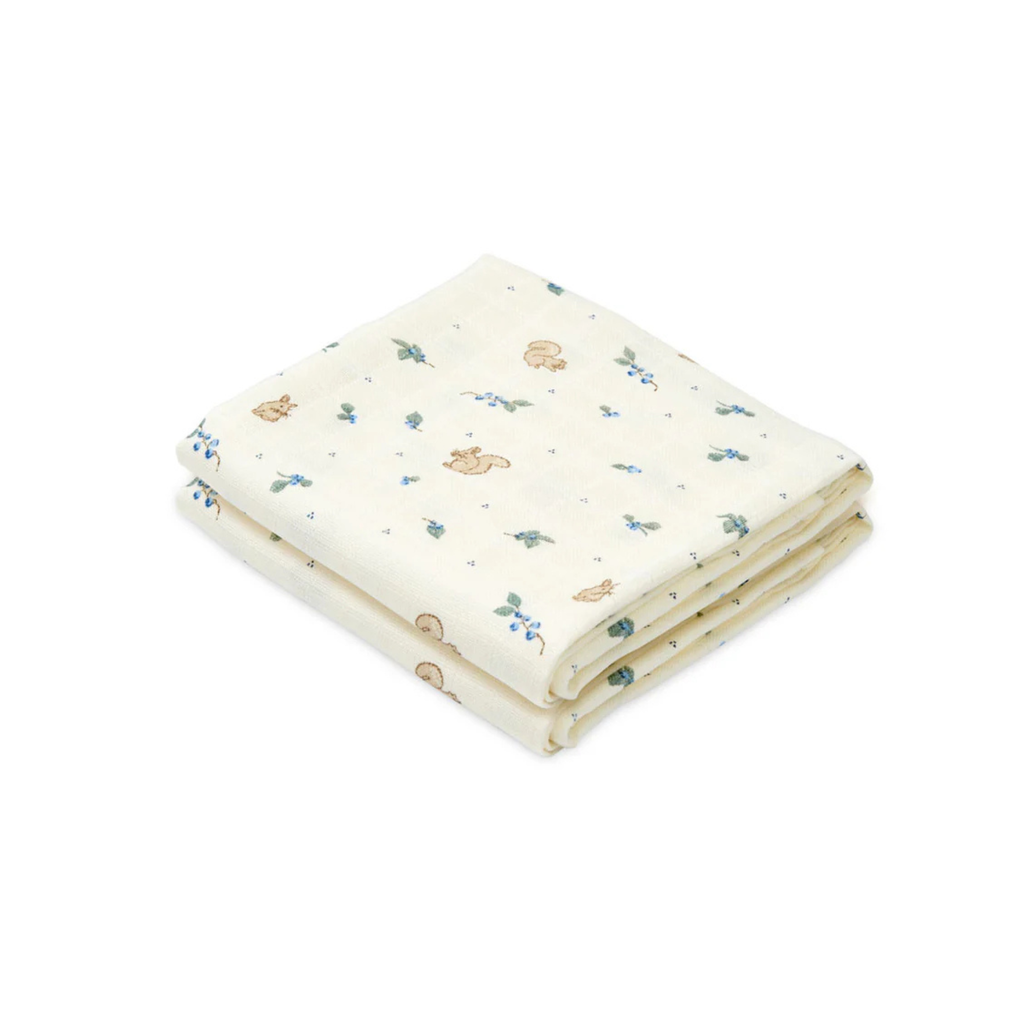 Hydrofiele doeken 2-pack Blueberries - 70x70 cm - 100% biologisch katoen - GOTS - CamCam Copenhagen product foto