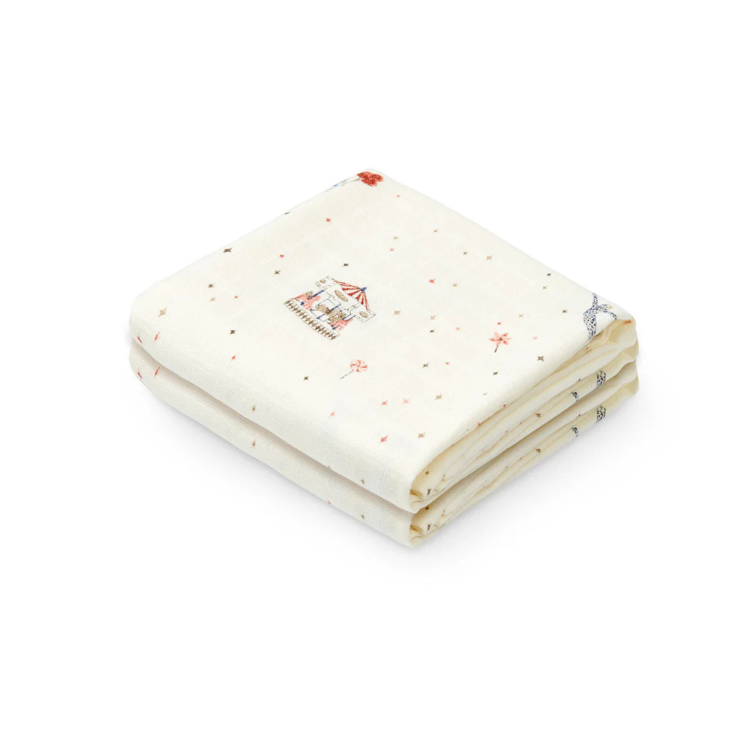 Hydrofiele doeken 2-pack Carousel - 70x70 cm - 100% biologisch katoen - GOTS - CamCam Copenhagen productfoto