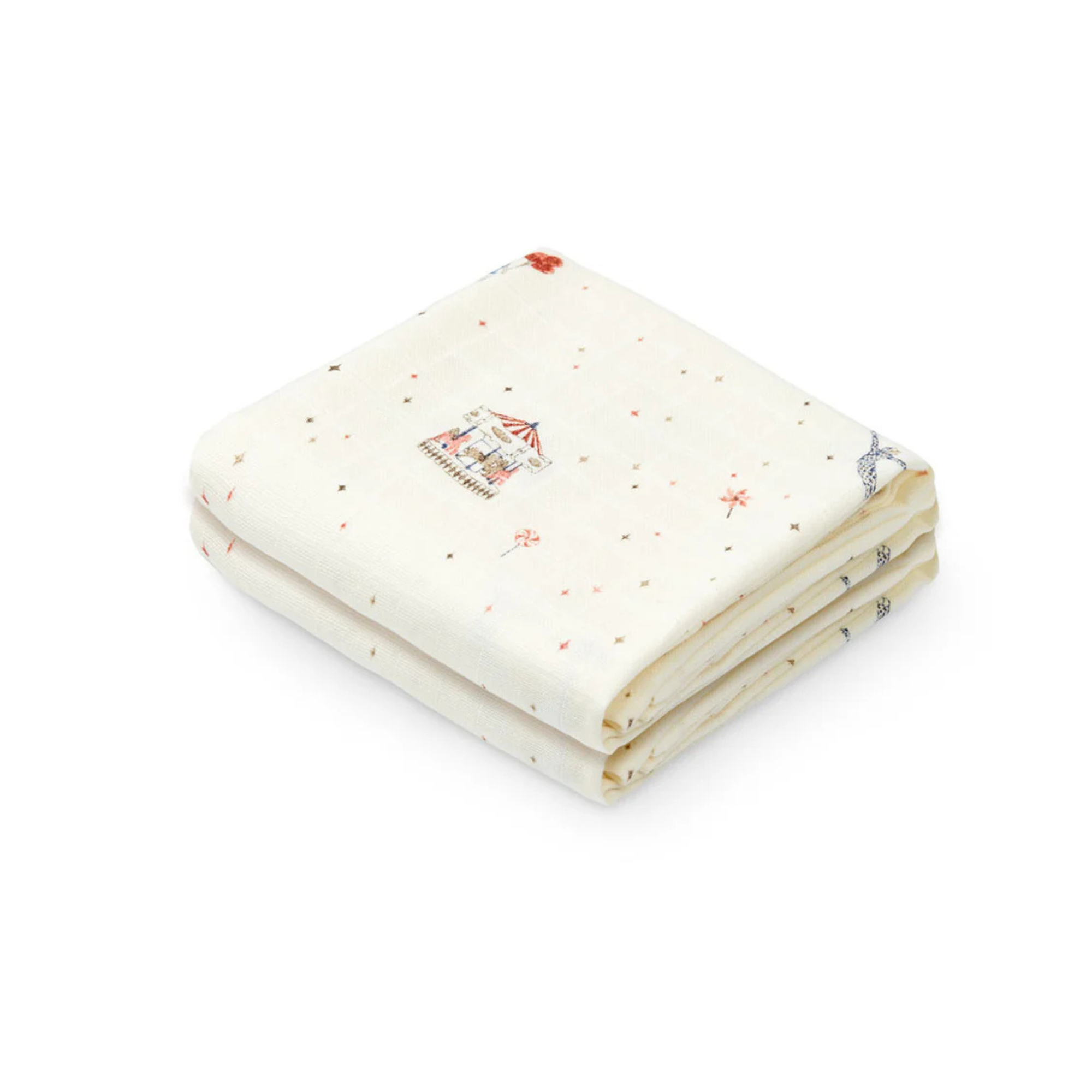 Hydrofiele doeken 2-pack Carousel - 70x70 cm - 100% biologisch katoen - GOTS - CamCam Copenhagen productfoto