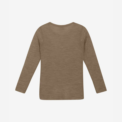 Top lange mouw - Merino wol - Cocoa Creme-bruin - CeLaVi achter