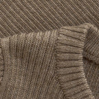 Gebreid vestje - Merino wol - Cocoa Creme/bruin - CeLaVi close