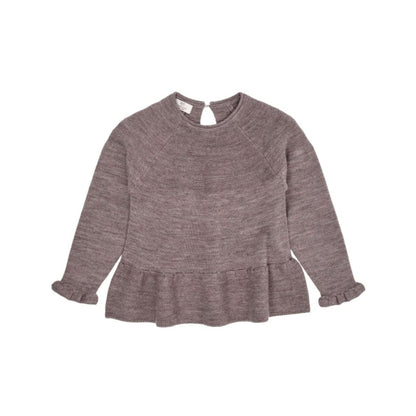 Gebreide trui ruffels - Merino wol - Bruin - Copenhagen Colors voor