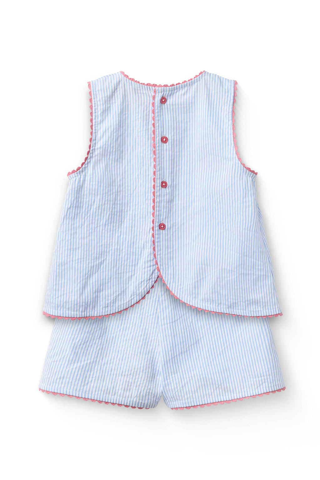 Top met broekje set - Biologisch katoen - Sky blue/gestreept - Copenhagen Colors achter