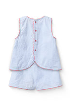Top met broekje set - Biologisch katoen - Sky blue/gestreept - Copenhagen Colors achter