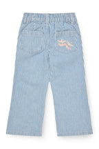 Gestreepte twill broek - Wide leg & geborduurd detail - Spijkerbrok - Copenhagen Colors achter