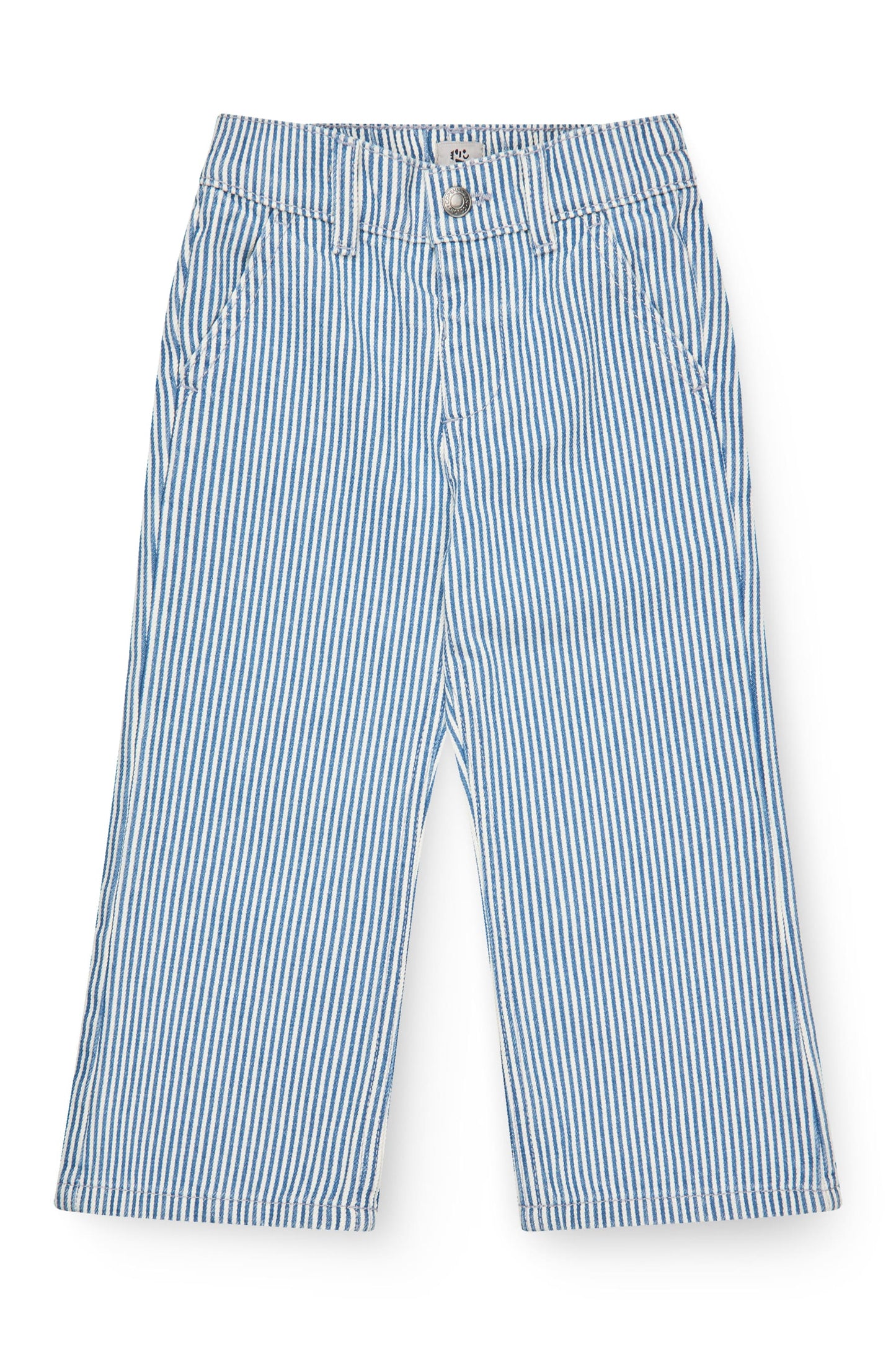 Gestreepte twill broek - Wide leg & geborduurd detail - Spijkerbrok - Copenhagen Colors voor