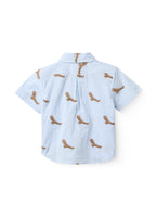 Korte mouwen top - Overhemd - Eagles - Biologisch katoen - Blauw - Copenhagen Colors achter