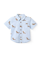 Korte mouwen top - Overhemd - Eagles - Biologisch katoen - Blauw - Copenhagen Colors voor