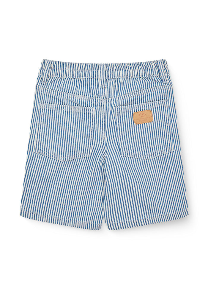 Kort broekje - Gestreepte twill shorts - Biologisch katoen - Copenhagen Colors achter