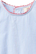 Top met broekje set - Biologisch katoen - Sky blue/gestreept - Copenhagen Colors close up