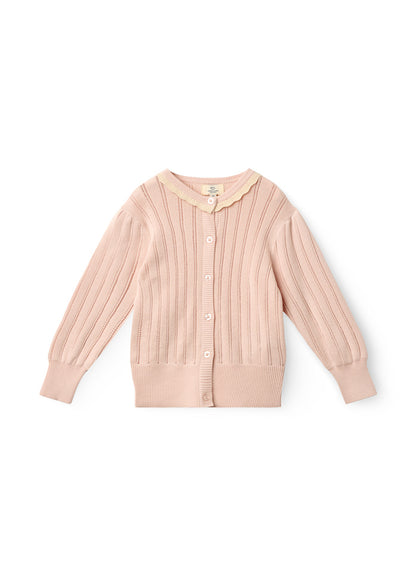 Gebreid vestje - Pointelle - Biologisch katoen - Dusty Rose/roze - Copenhagen Colors voor