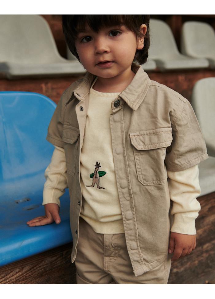 Dunne sweater Kangoeroe - Biologisch katoen - Cream/wit - Copenhagen Colors kind