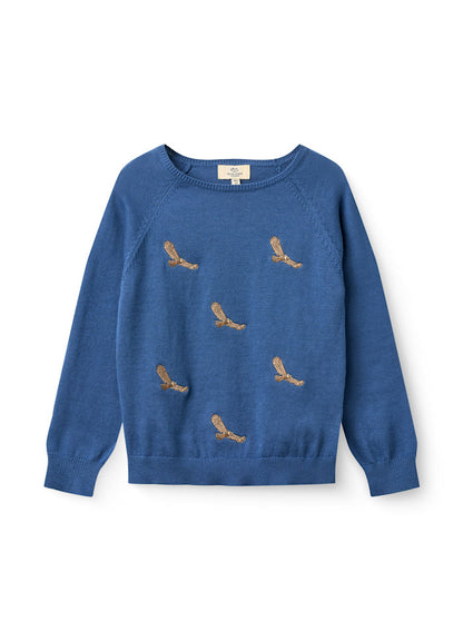 Dünner Sweater Eagles - Bio-Baumwolle - Kobaltblau - Copenhagen Colors
