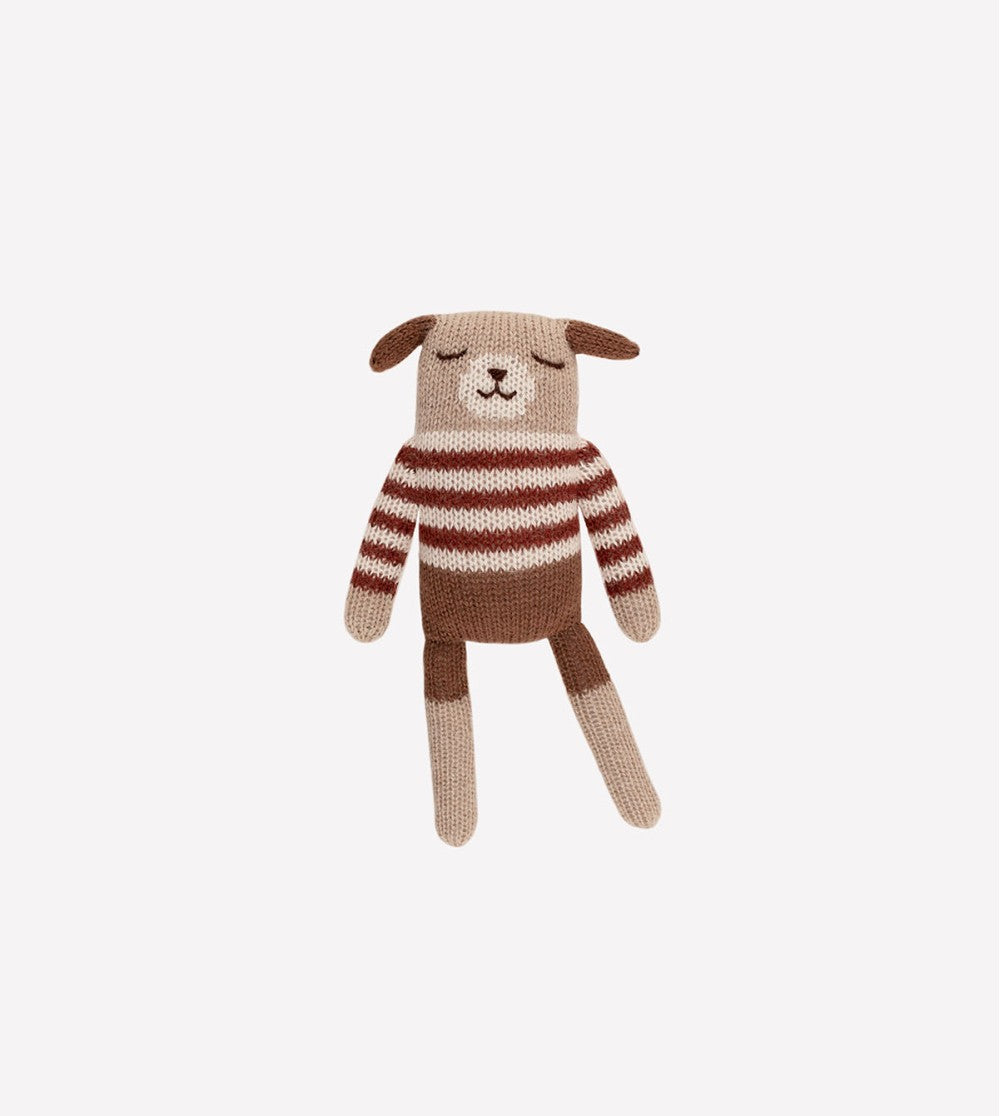 Gebreid knuffel hondje/puppy - Striped sweater - Alpaca wol - Main Sauvage - productfoto