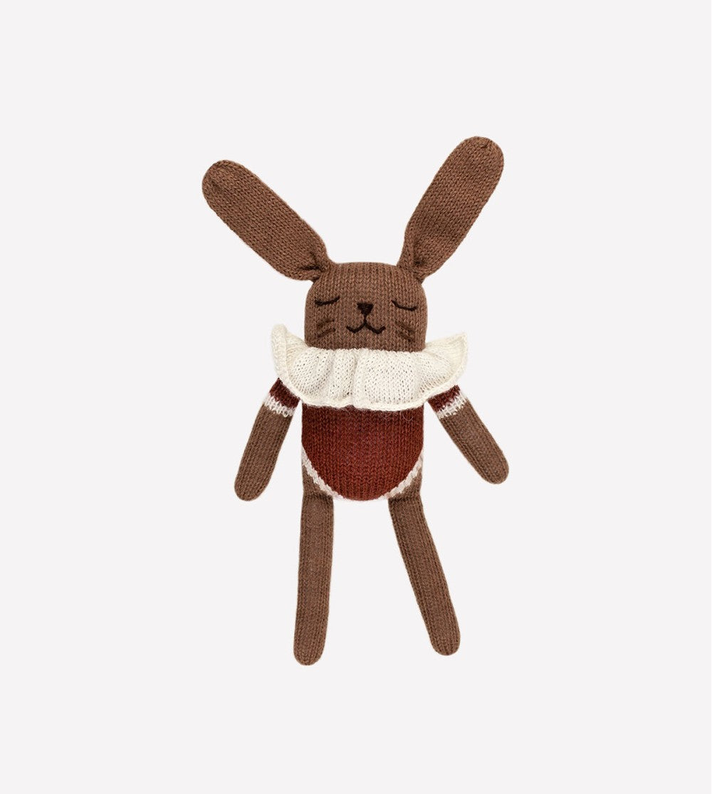 Knitted toy rabbit - Sienna bodysuit - Alpaca wool - Main Sauvage