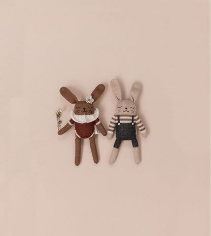 Knitted toy rabbit - Sienna bodysuit - Alpaca wool - Main Sauvage
