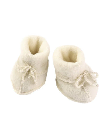 Booties with ties - Wool fleece - Organic merino wool - Engel Natur