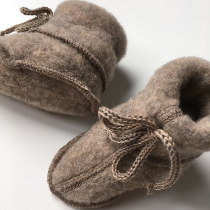 Booties with ties - Wool fleece - Organic merino wool - Engel Natur