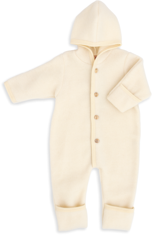 Buitenpak/jumpsuit - Biologische Wol fleece - Engel Natur natural/wit