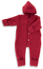 Buitenpak/jumpsuit - Biologische Wol fleece - Engel Natur jaspis melange rood