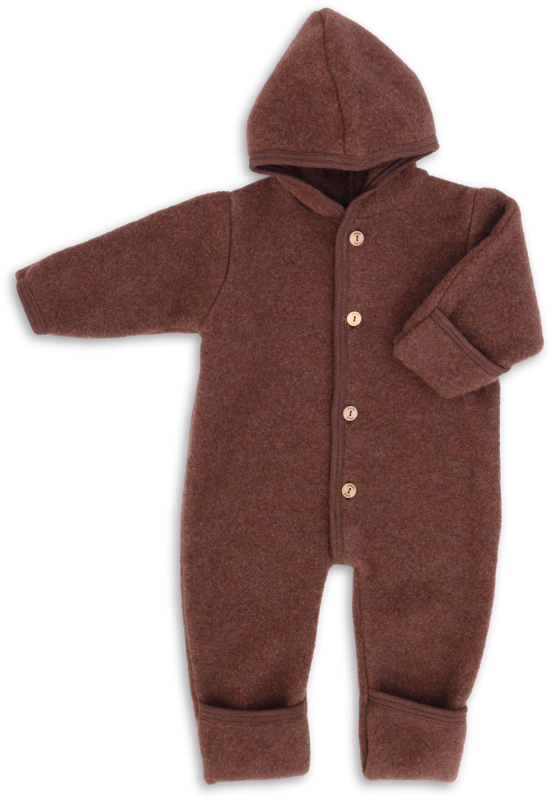 Buitenpak/jumpsuit - Biologische Wol fleece - Engel Natur cinnamon melange kaneel