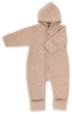 Buitenpak/jumpsuit - Biologische Wol fleece - Engel Natur sand melange beige
