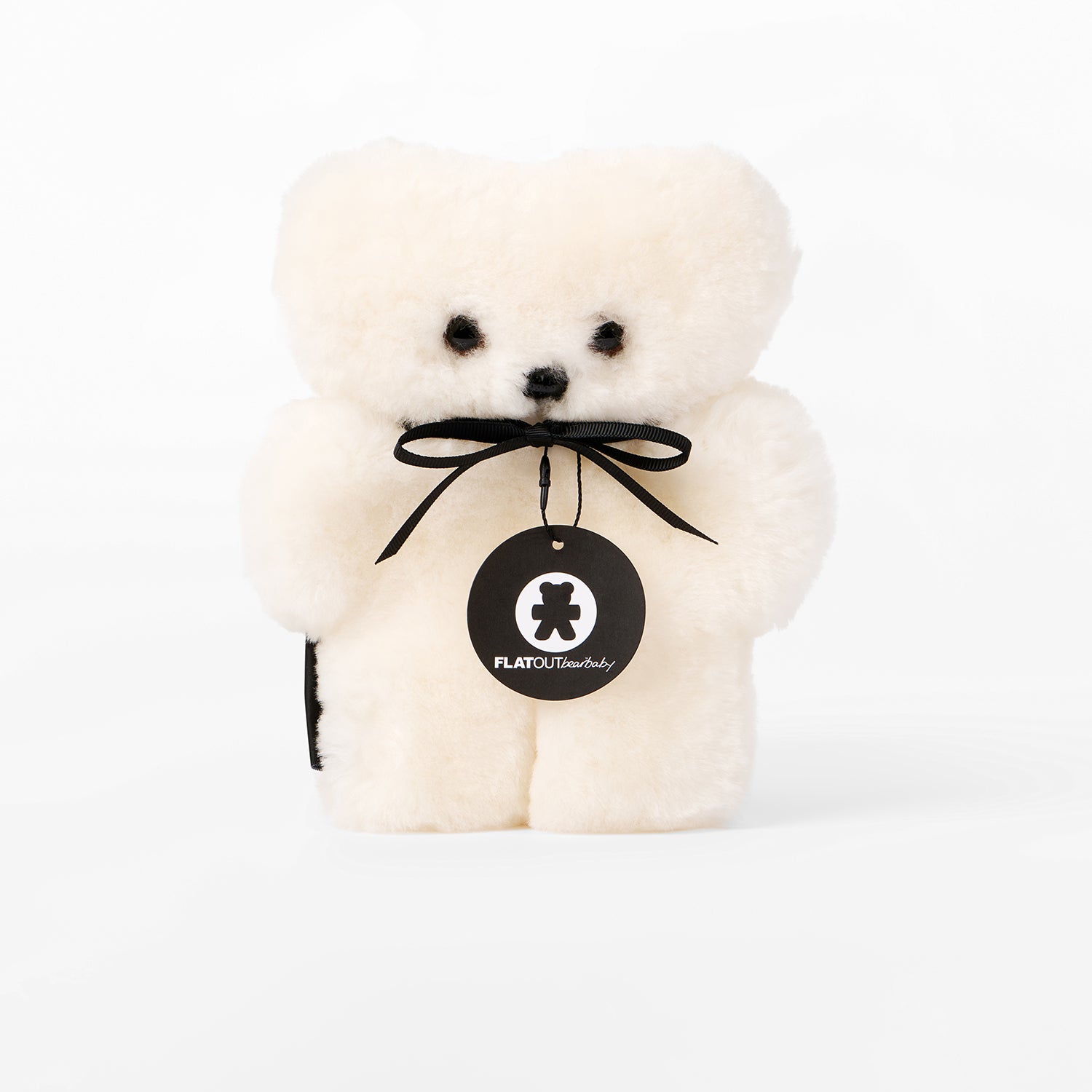 FLATOUTbear Baby - 100% Australische schapenvacht - Wollen knuffel milk voorkant