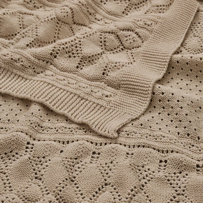 CamCam Copenhagen - Pointelle Baby Knit Throw - GOTS - Hazel - Dekentje