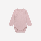 Overslag romper lange mouw - Modal/Katoen - Pale Mauve Melange - Fixoni voorkant