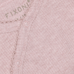 Overslag romper lange mouw - Modal/Katoen - Pale Mauve Melange - Fixoni close up