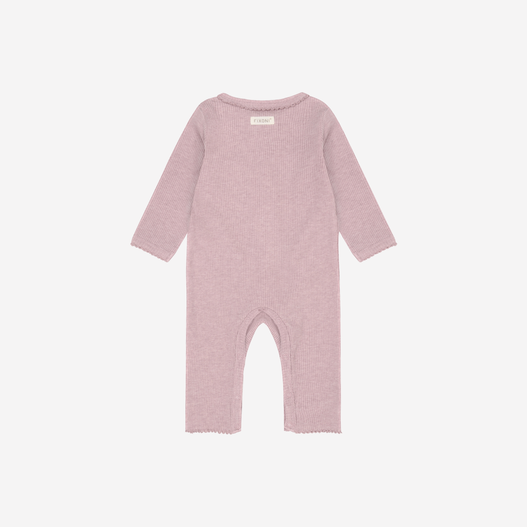 Boxpakje lange mouw - Modal/Katoen - Pale Mauve Melange - Fixoni achterkant