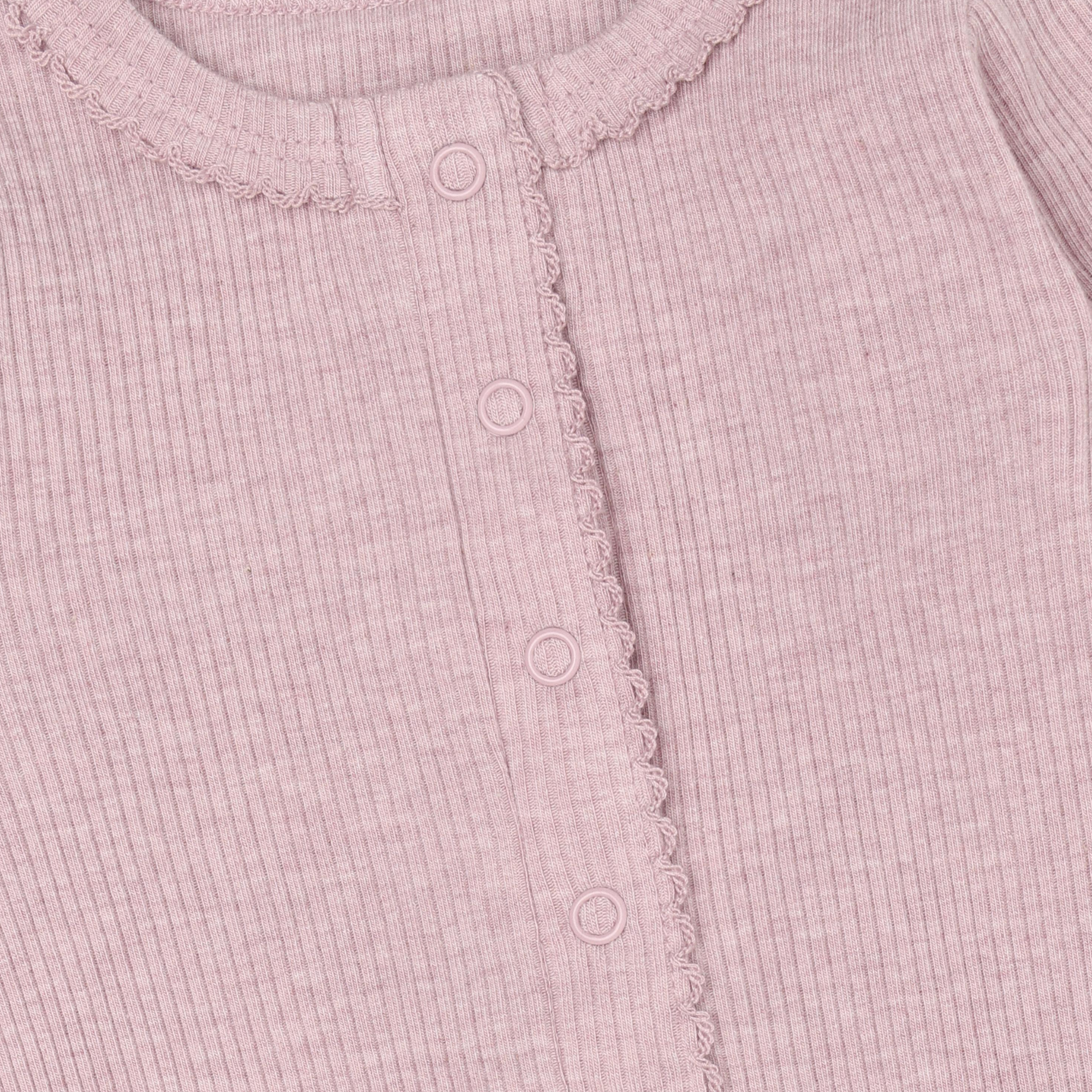 Boxpakje lange mouw - Modal/Katoen - Pale Mauve Melange - Fixoni close up
