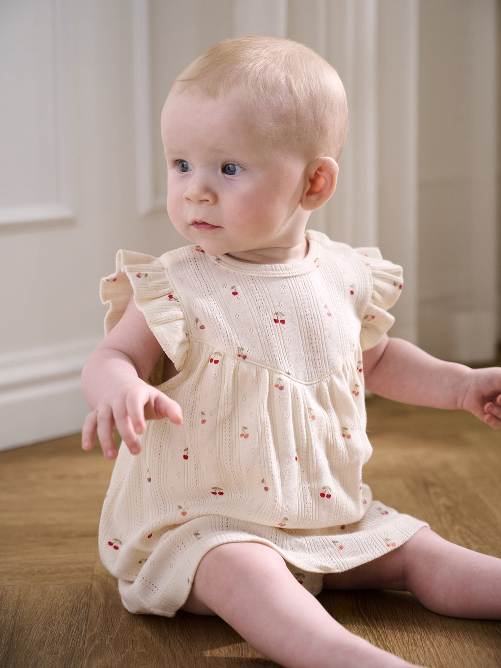 baby Jurkje met romper - Biologisch katoen - Kersjes/Ecru - Fixoni