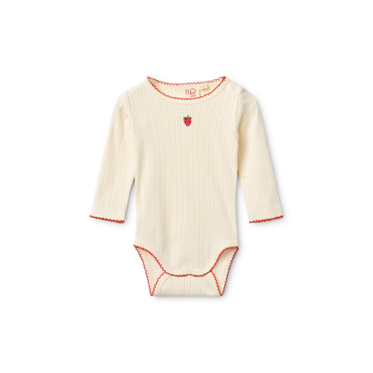 Romper Flora Pointelle - Katoen - Gentle Cream/Offwhite - Flöss voor