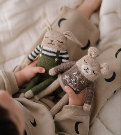 Knitted teddy bear - 'Let's be friends' teddy - Alpaca wool - Main Sauvage x Organic Zoo