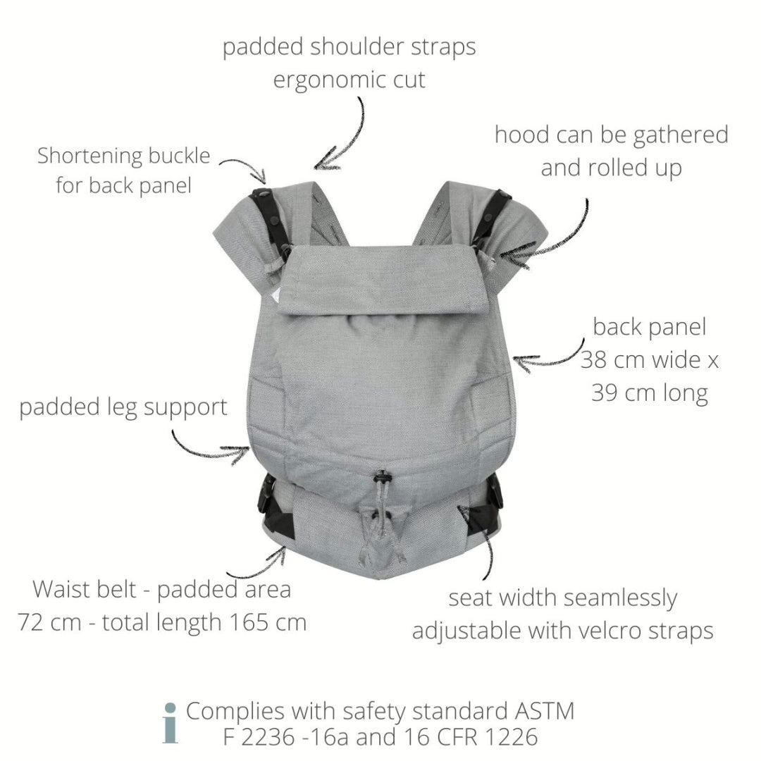 Primeo Djerba – Ergonomische draagzak van 100% katoen – Vanaf 2,5 tot 15 kg – Hoppediz