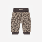 Broekje wol fleece - 100% merino wol - HUTTEliHUT panterprint camel melange jaquard achterkant