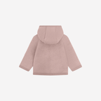 Jasje met capuchon -  Merino wol fleece - 100% wol - HUTTEliHUT woodrose achterkant