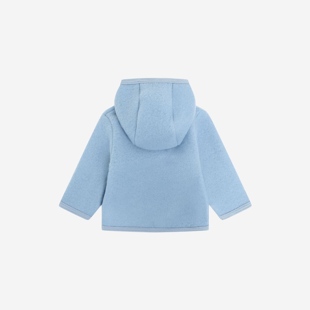 Jasje met capuchon -  Merino wol fleece - 100% wol - HUTTEliHUT winward wachterkant