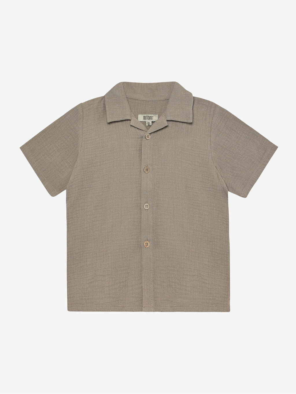 Blouse korte mouw - Biologisch katoen/mousseline - Bruin/Moon Rock - Huttelihut voor
