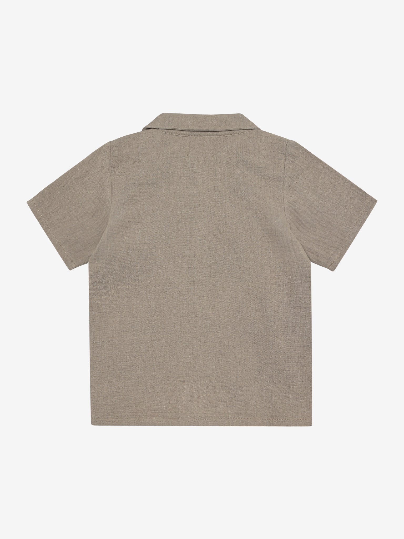 Blouse korte mouw - Biologisch katoen/mousseline - Bruin/Moon Rock - Huttelihut achter